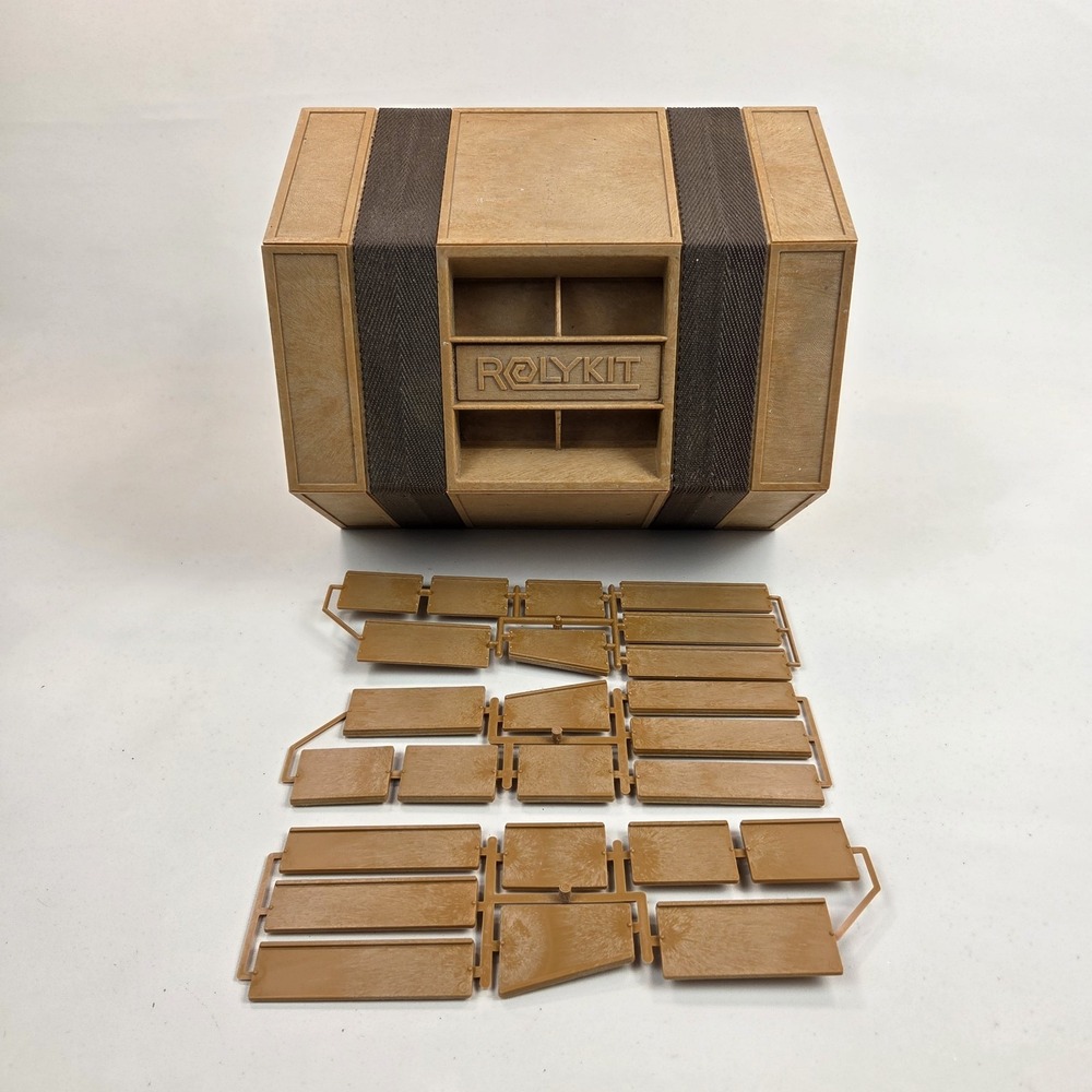 ROLYKIT Vintage Storage System Organizer Box  Beige Brown Sewing Crafts Tools